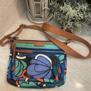 Fossil Eliza coated canvas tropical crossbody bag